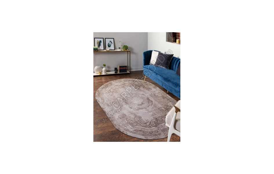 Ковер турецкий овальный 03707A BROWN - коллекция ARMINA