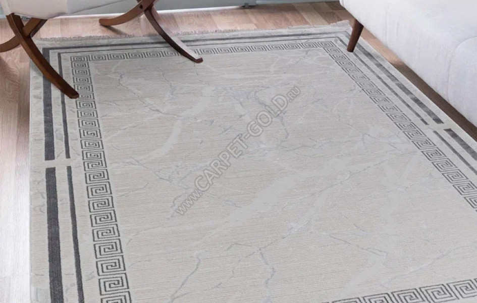 Ковер турецкий Leonidas B0740A GRAY WHITE