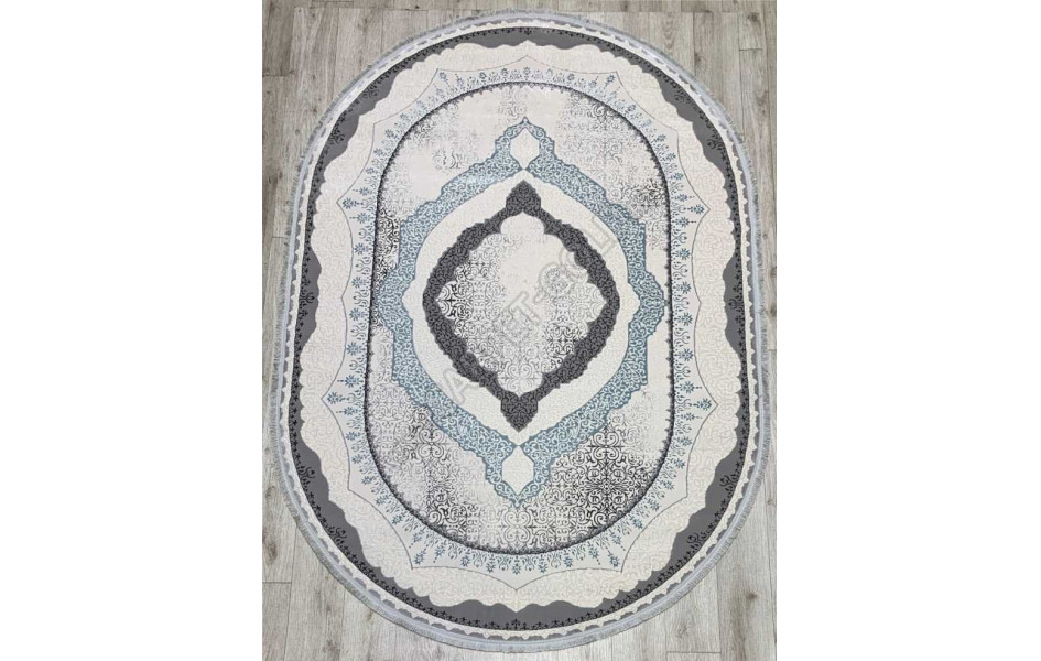 36844B OVAL L.GREY / BLUE Amber